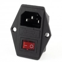 IEC320 C14 Inlet Module Plug Fuse Switch Male Power Socket w 3-pin Switch