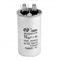 CBB65 450VAC 15uF 5% Refrigerator Non Polar 6 Terminals Motor Starting Capacitor