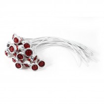 20 Pcs Plastic Cap White Cable Red Indicator Pilot Light Lamp DC 24V
