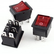 3 Pcs AC 250V 16A 125VAC 20A On/Off DPDT Panel Mount Snap In Boat Rocker Switch