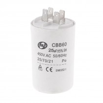 Washing Machine Nonpolar 25uF 450V AC CBB60 Motor Run Capacitor