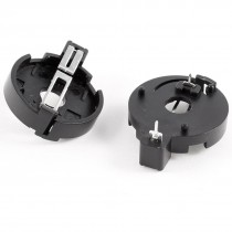 2 Pcs CR2032 Coin Cell Button Battery Socket Holder Case DIP 2 Pins Black