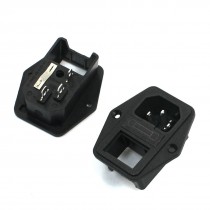 2pcs Cut Out Rocker Switch Fuse Holder C14 Male Power Plug 10A AC 250V