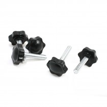 5 Pcs 8mm x 40mm Male Thread Screw 32mm Dia Star Shaped Head Clamping Knob