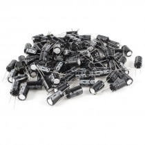 100 Pcs 1000uF 25V Radial Lead Electrolytic Capacitors Black 10x17mm