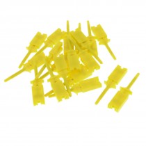20 Pcs Yellow Plastic 5cm Long Multimeter Lead Cable Testing Hooks Clip