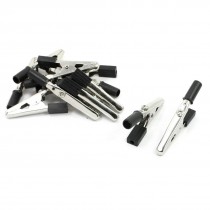 10 Pcs 56 x 30 x 6mm Insulated Alligator Clips Test Lead Clamps Black