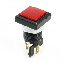 Panel Mount SPST Momentary Game Red Square Head Push Button Switch