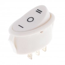 White Oval Button On/Off/On DPDT Rocker Switch 15A 250/125VAC