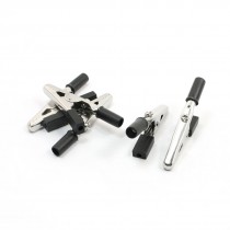 5pcs Black Plastic Coated Handle Alligator Clips Clamps 2.2" Length