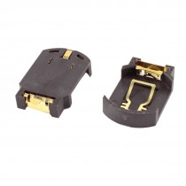 2 Pcs CR2032 2032 2025 Cell Button Battery Socket Holder Case SMD SMT Brown