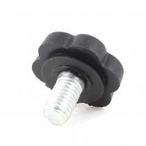 Black Star Shape Cap Grip 23mm Thread Metal Clamping Screw Knob