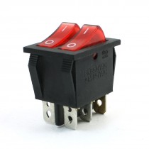 Double SPDT ON/OFF 2 Position 6 Pins Red Neon Light Boat Rocker Switch