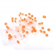 100 Pcs 10ml Round Bottom Centrifuge Tubes w Attached Caps Clear White Orange