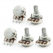 5pcs 5K ohm 6mm Dia Shaft Type B Single Turn Taper Rotary Potentiometer