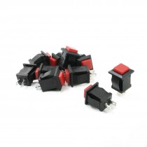 10Pcs Momentary Action Square Red Push Button Switch AC 250V/2A 125V/4A