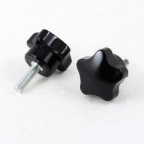 2 Pcs M6 x 20mm Male Thread 30mm Dia Star Shaped Head Clamping Screw Knob
