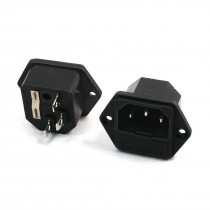 2pcs Fuse Holer C14 Inlet Power Supply Male Plug Socket AC 250V 10A