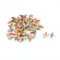 50 Pcs Panel PCB Mount Locking Uni-Direction Push Button Switch 6 Pin DPDT