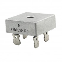 KBPC35-10 1KV 35A 6mm Hole Single Phase Bridge Rectifier Silver Tone