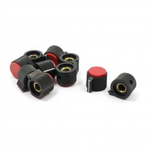 10pcs Adjustable Turn 6mm Shaft Dia Potentiometer Rotary Knobs Red