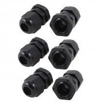 6 Pieces Black Plastic Waterproof Cable Gland Connector Locknut PG9