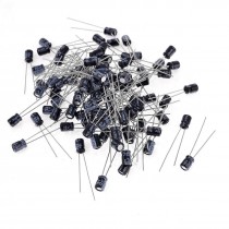 98Pcs 22uF 16V Cylinder Aluminum Electrolytic Capacitors