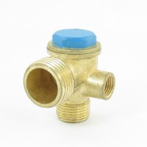 8.9mm 16mm 21mm Thread Brass Air Compressor Check Valve Gold Tone Blue