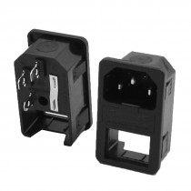 2pcs Pannel Mount Cut Out Switch Fuse Holder C14 Power Plug 10A 250VAC