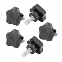 5 Pcs Machine Tool M8 x 20 Male Thread 40mm Dia Bakelite Knobs Handle Black