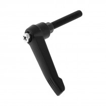 Black Metal L Shape 6mm x 35mm Thread Machinery Adjustable Handle