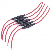 5pcs LED Light Strips Male Female Waterproof Cable Red Black 7.9" Long