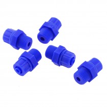 3 4" Male Threaded Blue Plastic Pneumatic Straight Connector Fitting 5 Pcs