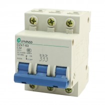 35mm DIN Rail Mounted Three Pole Mini Circuit Breaker AC400V 32A 6000A