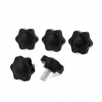 8mm x 15mm Male Thread Pentagram Head 30mm Height Clamping Knob 5 Pcs