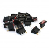20Pcs 15A 250VAC 20A 125VAC SPDT I/O 3Pins Red Waterproof Rocker Switch