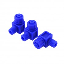 1 2" Male Threaded Blue Plastic Pneumatic Straight Connector Adapters x 3