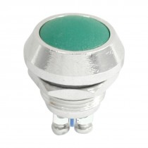 Two Screw Terminals 12mm Mounting SPST Momentary Green Round Pushbutton Switch
