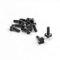 6mmx6mmx12mm 4 Pin DIP PCB Momentary Tactile Push Button Switch 10 Pcs