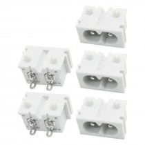 AC 250V 2A C8 Power Socket Inlet Adapter Connector White 5 Pcs