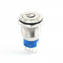 5A 250VAC Blue 24V Indicator Lamp SPDT 5 Pin NO+NC Push Button Switch