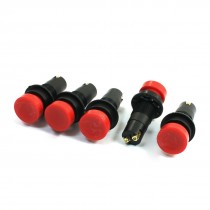 Panel Mount 2 Screw Terminal Red Round Head Machine Tool Button Switch 5 Pcs