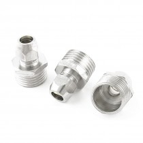 1 2" PT Male Threaded Adapter Hose Quick Joint Connector Silver Tone x 3