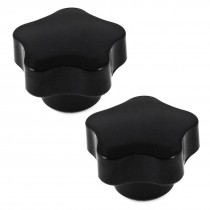 10mm Thread Diameter 38mm Star Head Screw On Type Clamping Knob Black 2 Pcs