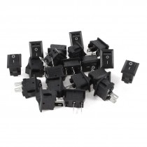 20 Pcs AC 250V/3A 125V/6A 2 Pins SPST On/Off Snap In Panel Mount Rocker Switch