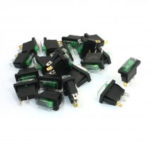 20pcs SPDT 3-Terminals Green Waterproof Boat Rocker Switch AC 250V 15A 125V 20A
