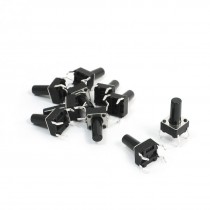 10Pcs 0.24" x 0.24" x 0.43" 4 Pins DIP PCB Mount Momentary Tact Switch