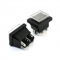 2PCS Black Button 3 Positions 6Pins Panel Mount Waterproof Rocker Switch DPDT