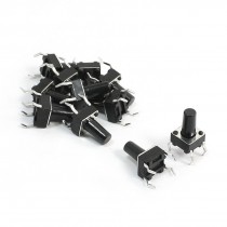 10 Pcs Through Hole Mounted 4 Pins Momentary Tact Switch 6mmx6mmx10mm