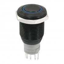 Blue LED Lamp 24V SPDT Momentary Type 16mm Mounting Flat Button Switch